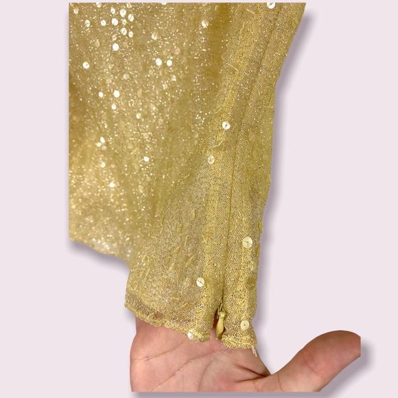 Tahari Gold Sparkly Sequin Tank Top Size 8 New Years Top - Picture 3 of 7